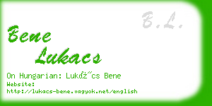 bene lukacs business card
